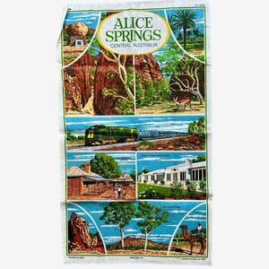 Vintage Heil Tea Towel Alice Springs Central Australia Pattern